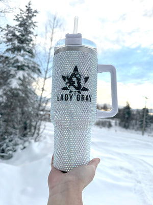 Bedazzled Lady Gray Logo Cup 40oz